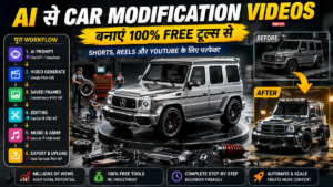 AI Car Modification Videos कैसे बनाएं: बिना महंगे सेटअप के बनाएं Viral Shorts, Reels और YouTube Videos