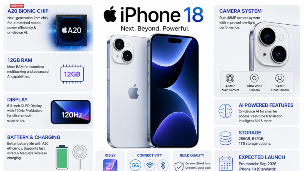 iPhone 18 Price in India: A20 Chip, 12GB RAM और नए Camera के साथ कब होगा लॉन्च?