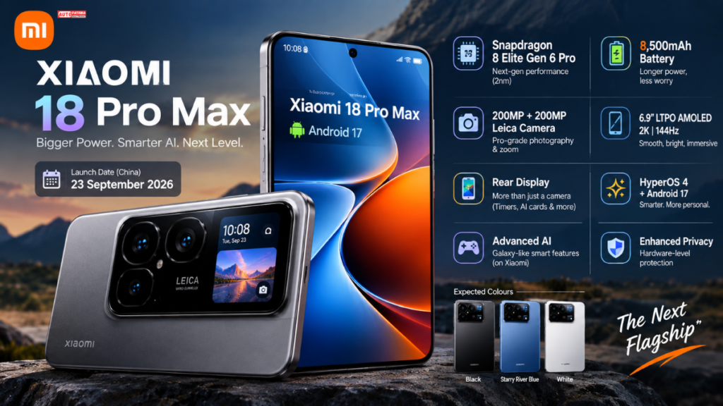 Xiaomi 18 Pro Max: 8500mAh Battery, 200MP Camera and Snapdragon 8 Elite Gen 6 Pro