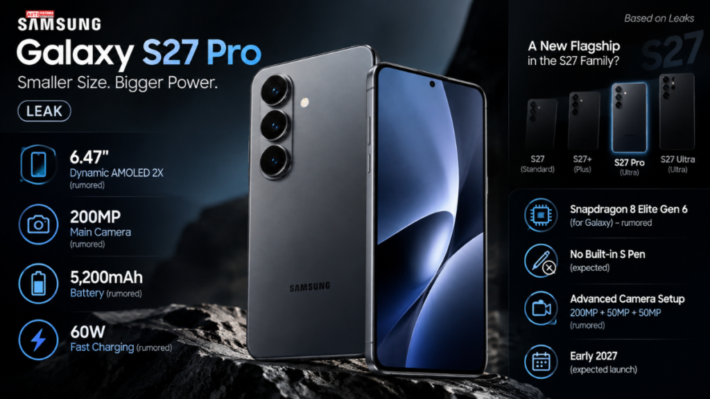 Samsung Galaxy S27 Pro Leak: 200MP Camera, 5,200mAh Battery and 60W Charging