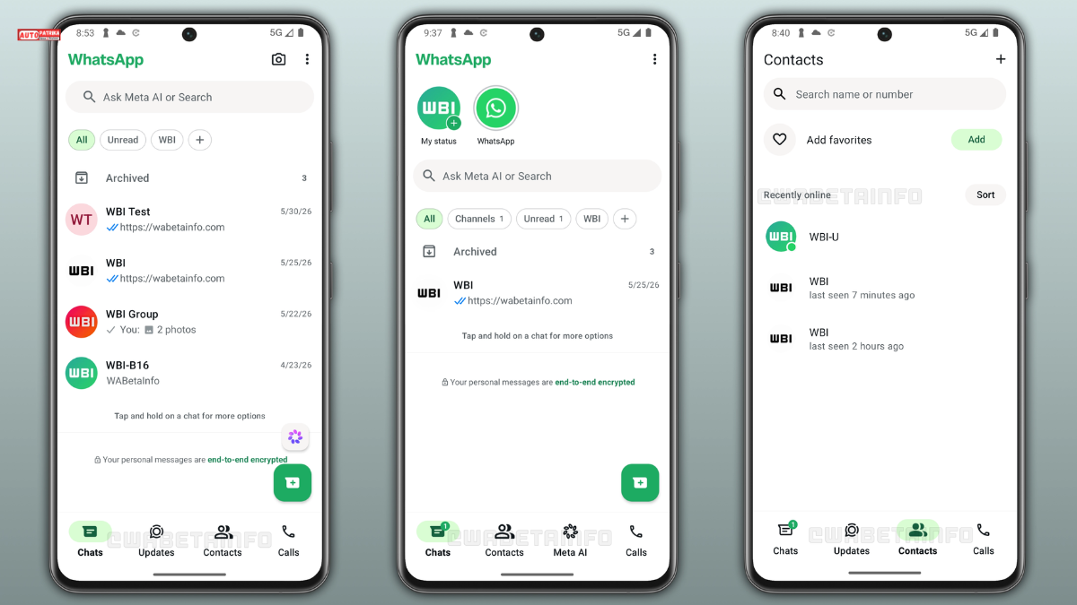 WhatsApp Android App Navigation Redesign: New Floating Bar