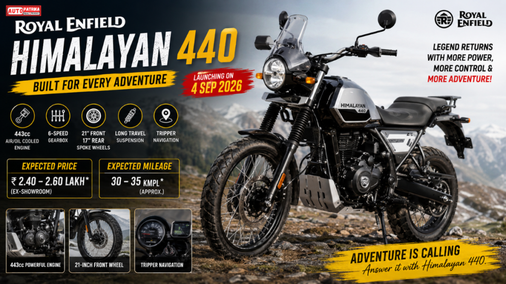 Royal Enfield Himalayan 440: 4 सितंबर को होगी लॉन्च, 443cc इंजन, 21-इंच व्हील और ₹2.50 लाख कीमत